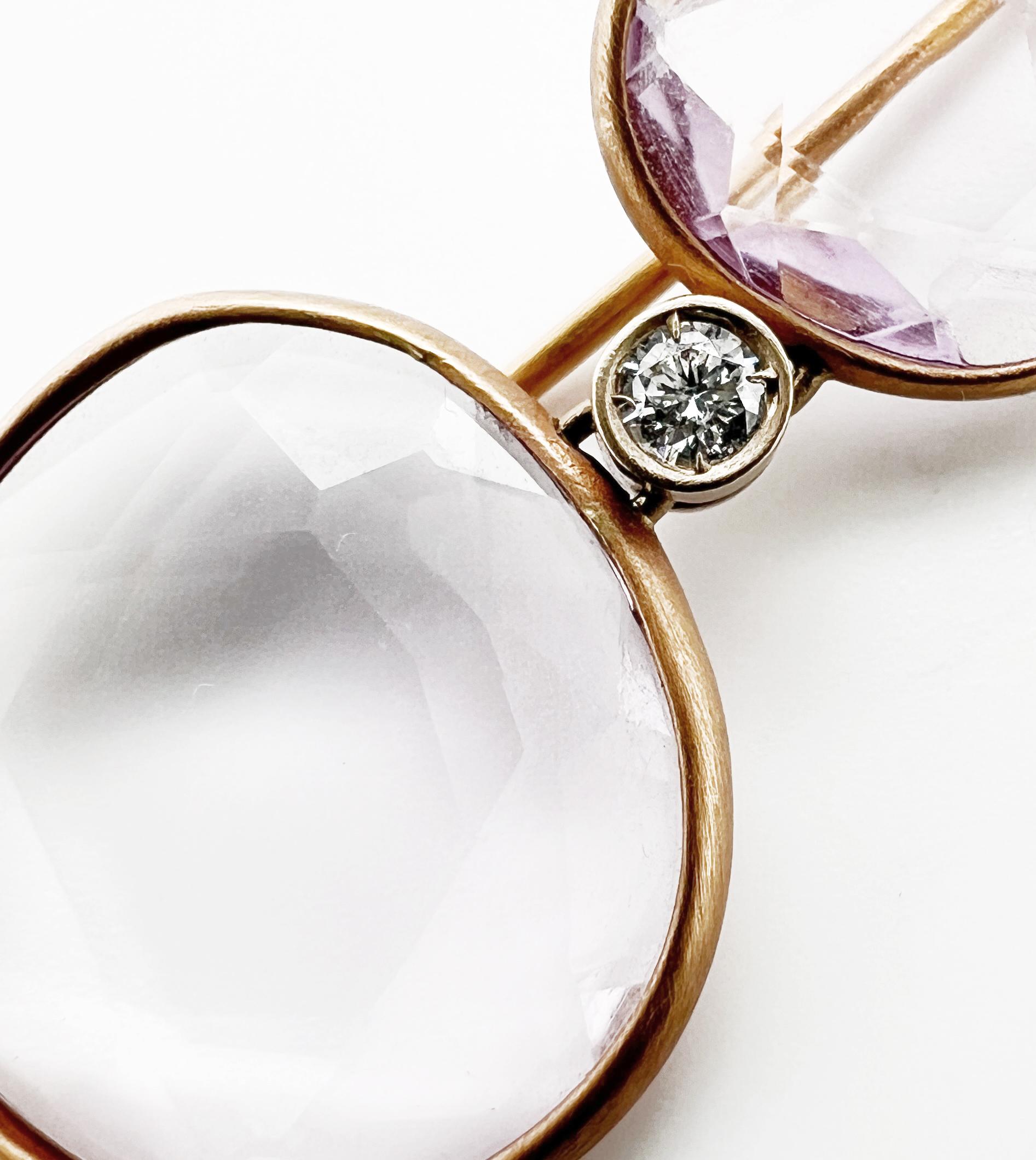 All of our jewellery is made by Italian Artisans to guarantee the Made In Italy manufacturing. 

The 18kt Pink Gold Earrings  with amethyst flat faceted gems & Natural Diamonds is an everyday piece of jewelry. 
They are beautifully designed and