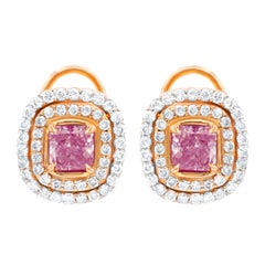 18kt Rose Gold Earrings with Fancy Light Pink Diamond