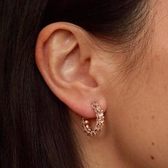 Ohrringe aus 18kt Roségold mit champagnerfarbenen Diamanten im Rosenschliff - Reguliersgracht Bridg