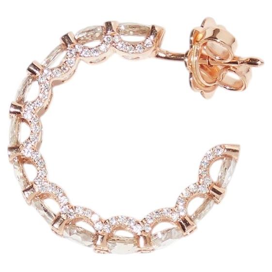 Orecchini in oro rosa 18kt con diamanti champagne taglio rosa - Reguliersgracht Bridg