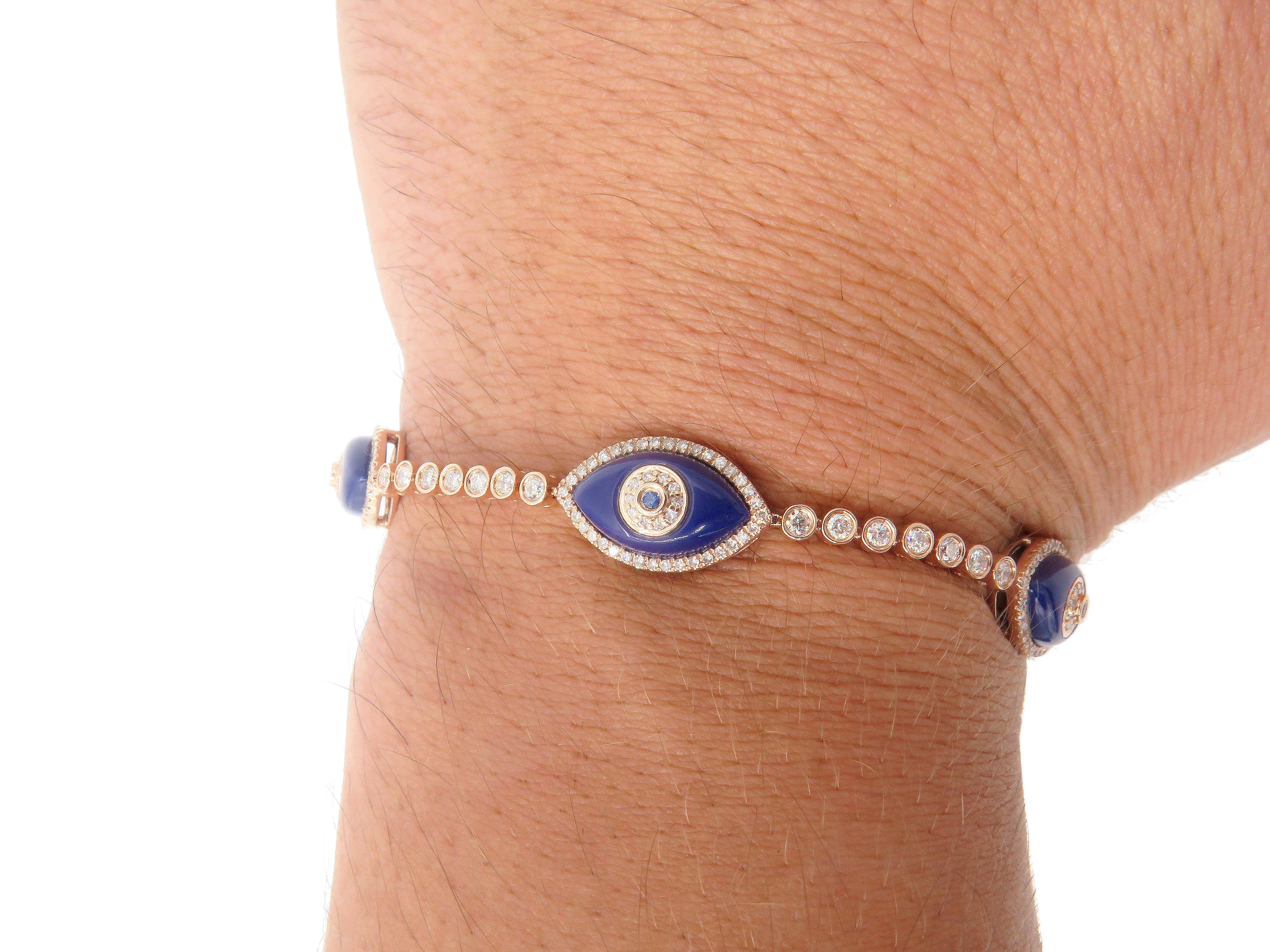 evil eye diamond tennis bracelet