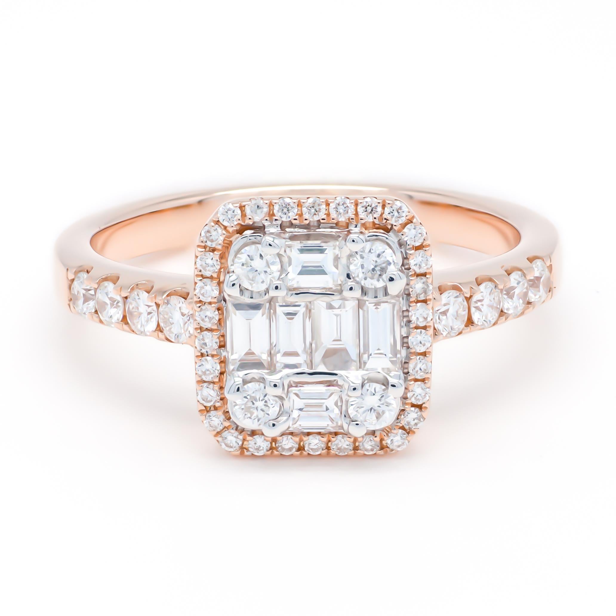 Anello per anniversario con diamante naturale da 0,85 carati in oro rosa 18KT In condizioni Nuovo in vendita a Antwerpen, BE