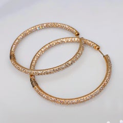 18kt Rose Gold Hoop Earrings 9.17ct Diamonds