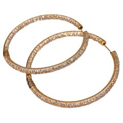 18kt Rose Gold Hoop Earrings 9.17ct Diamonds