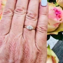 18kt Rose Gold Horizontal Set Marquise Diamond Ring