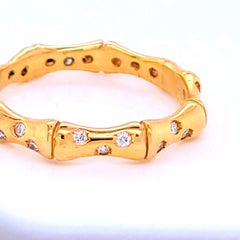 18kt Rose Gold Horse Bit Diamond Eternity Stackable Ring
