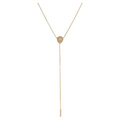 18 Karat Rose Gold Lariat Rough Diamond Necklace 1.72 Carat