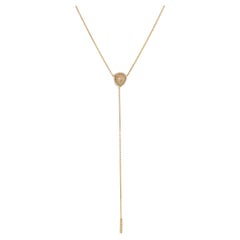 18 Karat Rose Gold Lariat Rough Diamond Necklace 1.72 Carat