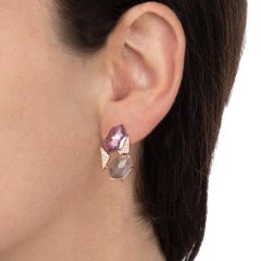 18kt Rose Gold Les Gemmes Multicolor Earrings with Amethyst and Diamonds