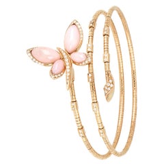 Les Papillons Bracelet en or rose 18 carats avec opale rose et diamants ronds