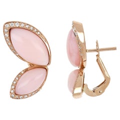 18kt Rose Gold Les Papillons Earrings with Pink Opal and Diamonds