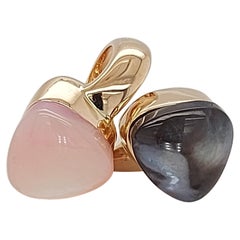 18kt Rose Gold Mattioli Toi Et Moi Ring with Mother of Pearl