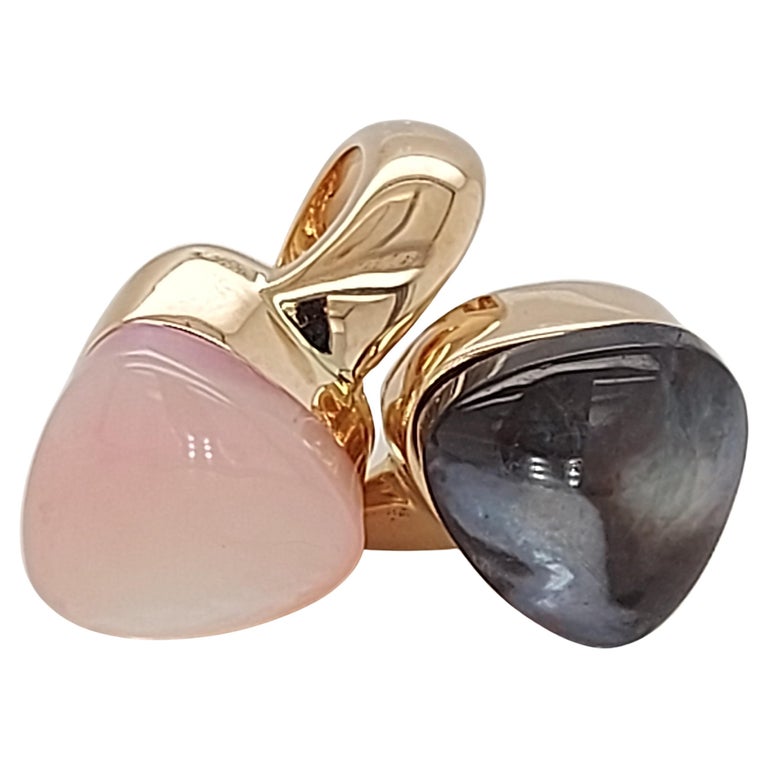 18kt Rose Gold Mattioli Toi Et Moi Ring with Mother of Pearl For Sale