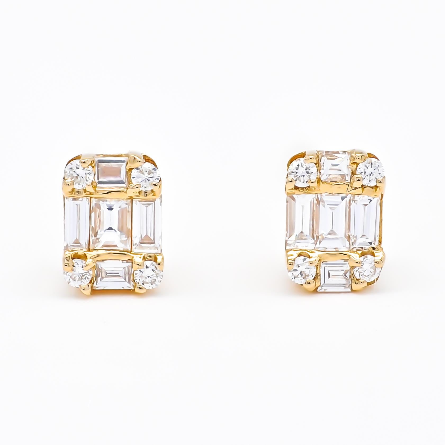 Natural Diamond 0.30 carats 18KT Rose Gold Cluster Stud Earrings For Sale 5