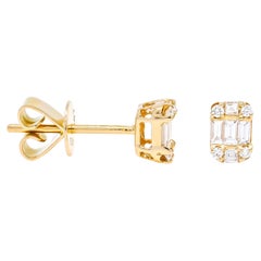 18 Karat Rose Gold Natural Diamond Modern Stud Earrings E54743-RG