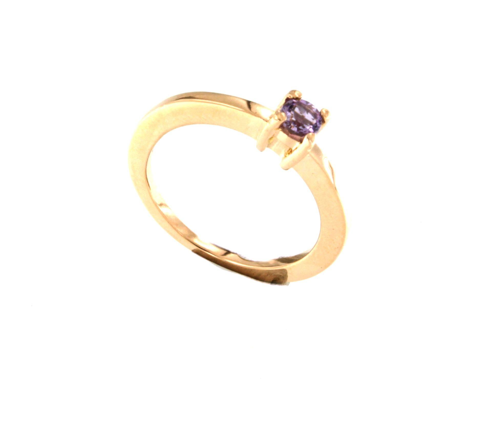 18Kt  Rose Gold Natural Stones Ametyst Fashion Cocktail Engagement Modern Ring  In New Condition For Sale In GALLARATE, IT