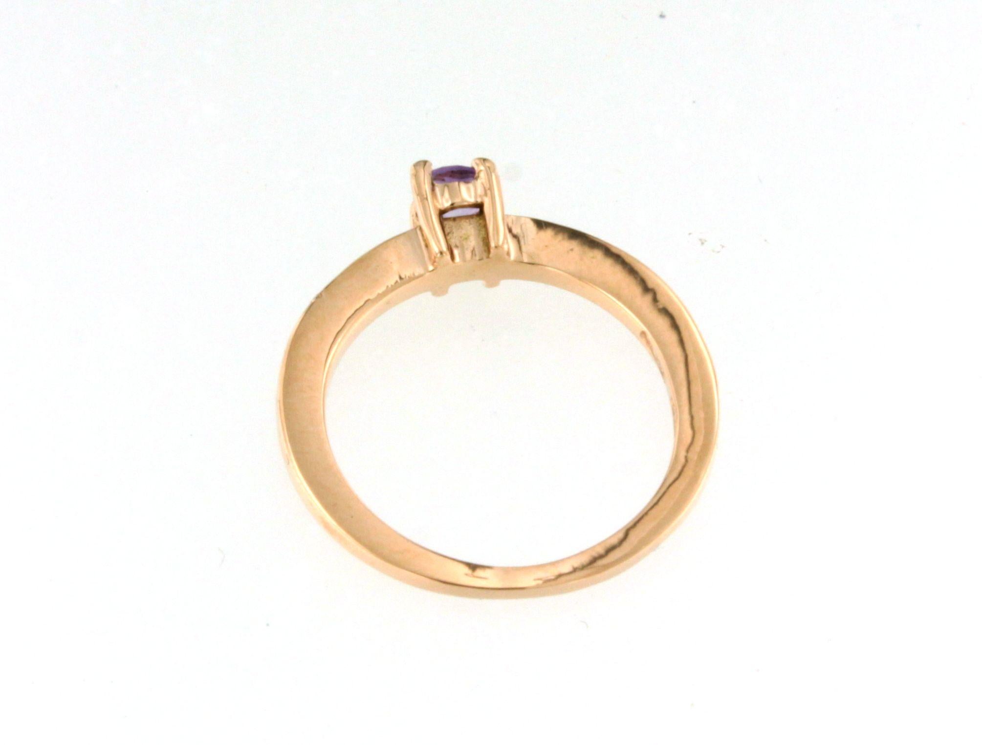 18Kt  Rose Gold Natürliche Steine Ametyst Mode Cocktail Verlobungsring Modern im Angebot 1