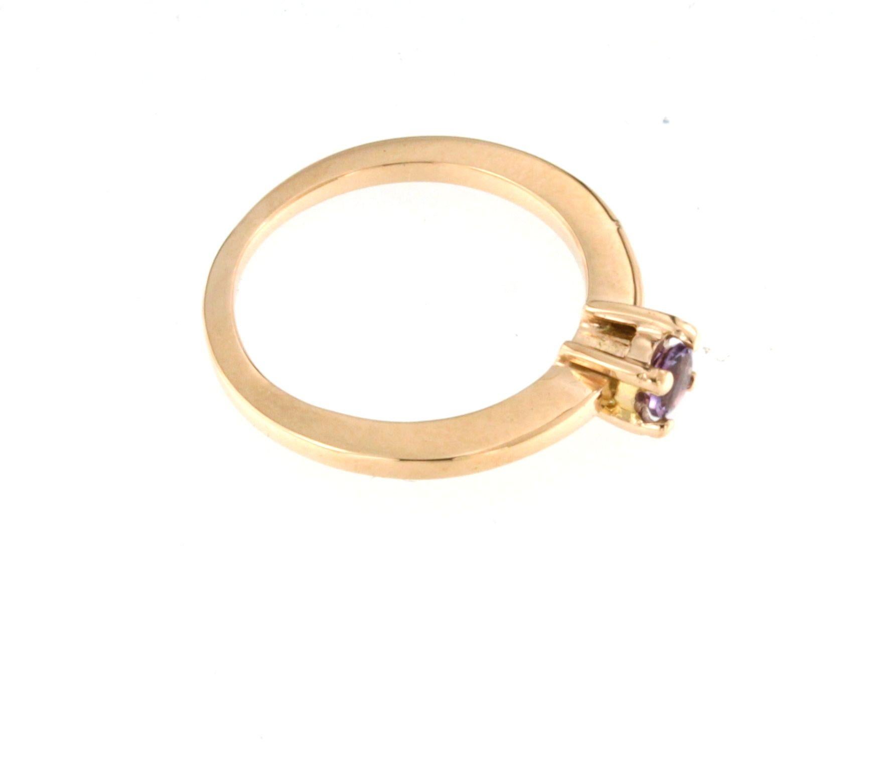 18Kt  Rose Gold Natürliche Steine Ametyst Mode Cocktail Verlobungsring Modern im Angebot 2