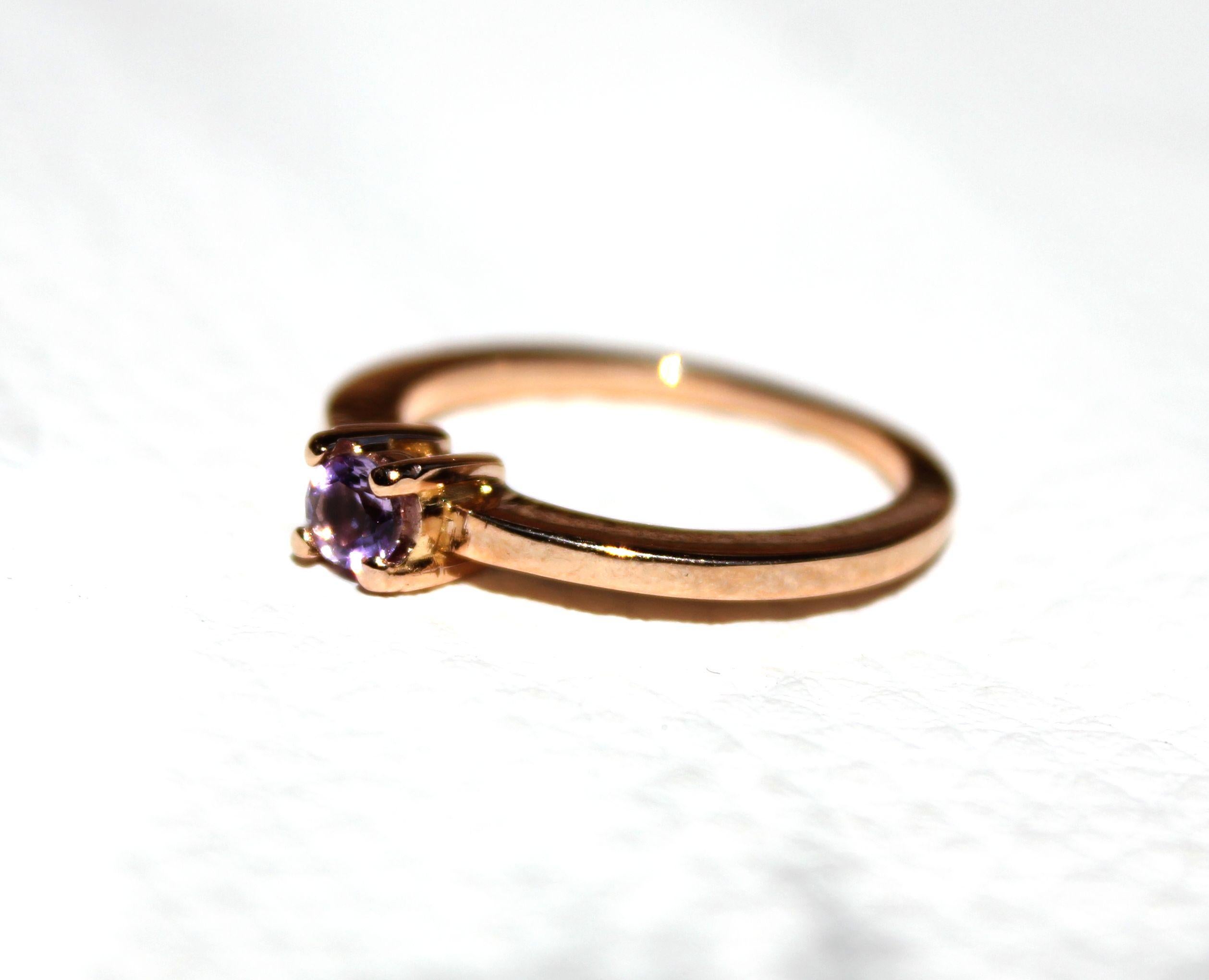 18Kt  Rose Gold Natürliche Steine Ametyst Mode Cocktail Verlobungsring Modern im Angebot 3