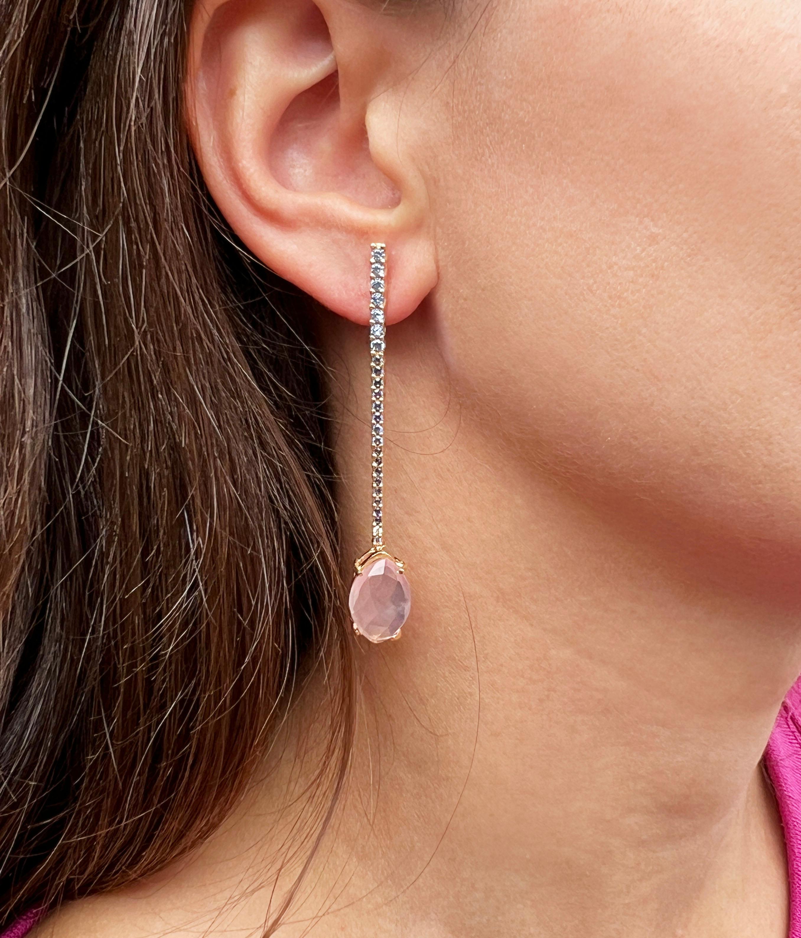 18kt rose gold earrings part of the new 2024 collection created by Designer Gisella handmade pieces, cared for in the smallest details, delicate and refined color combination. The jewels made by the Stanoppi company are recognizable, worn they stand