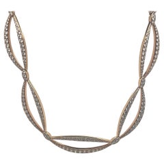 18 Karat Roségold Offene Diamant-Gliederhalskette