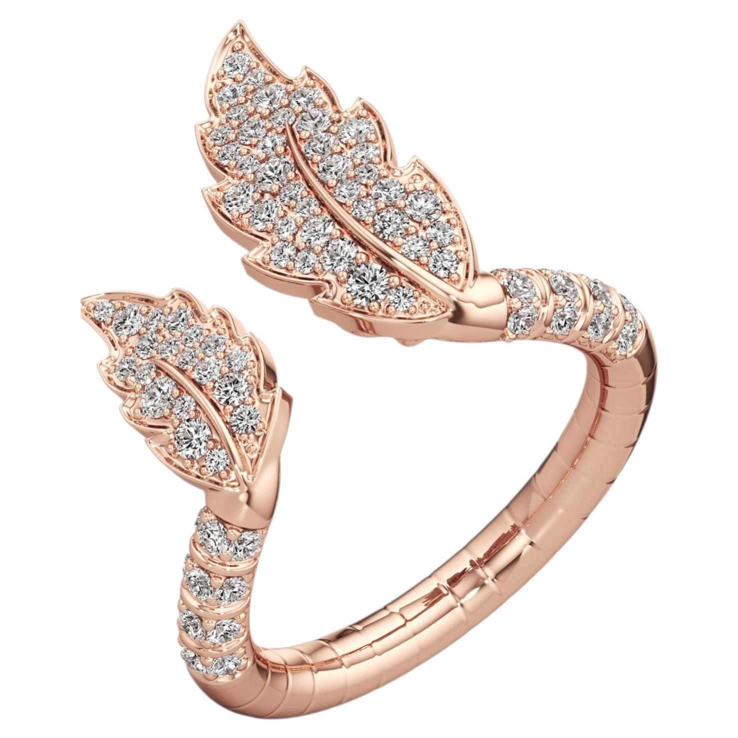 18kt Rose Gold Open-Front Ring, Florere By Renu Oberoi For Sale