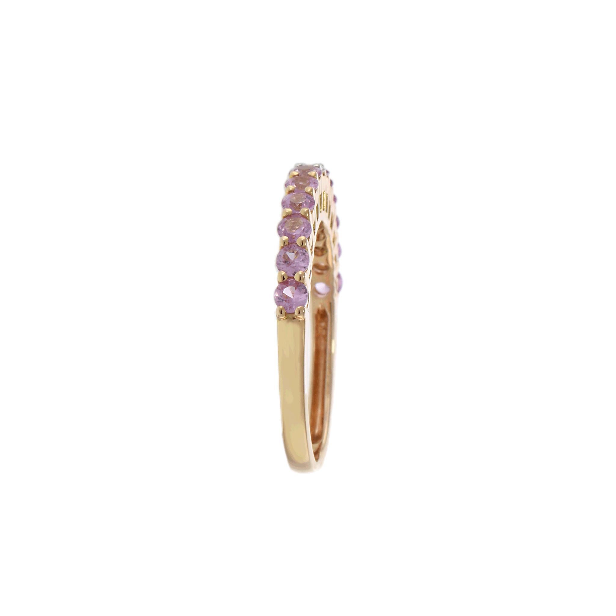 Women's 18KT Rose Gold Pink Sapphire and Diamond Accent Ring For Sale