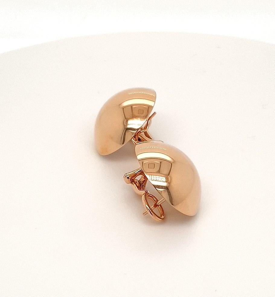 18kt Rosé Gold Polished, Earings, Earclips, Buttons In New Condition For Sale In Kirschweiler, DE