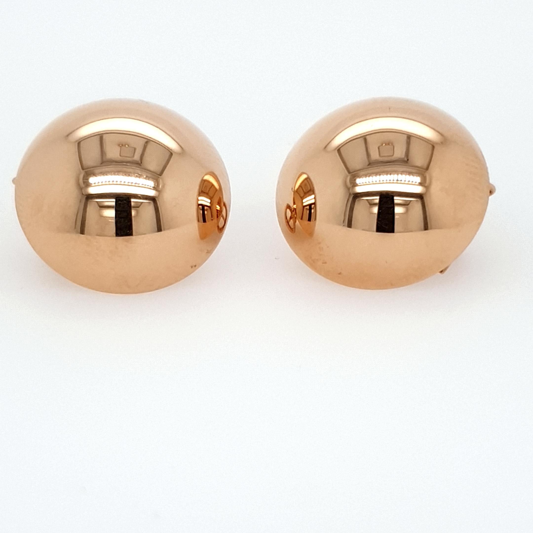 Women's 18kt Rosé Gold Polished, Earings, Earclips, Buttons For Sale