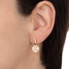 18kt Rose Gold Reverse Earrings "for Ever" with Diamonds and Mother-of-pearl