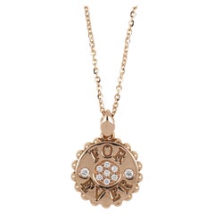 18kt Rose Gold Reverse Necklace "for Ever"  with Diamonds and Mother of Pearl