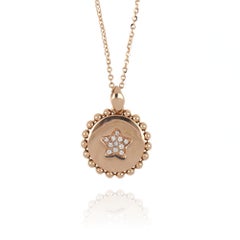18kt Rose Gold Reverse Necklace "Star" with Diamonds and Mother of Pearl