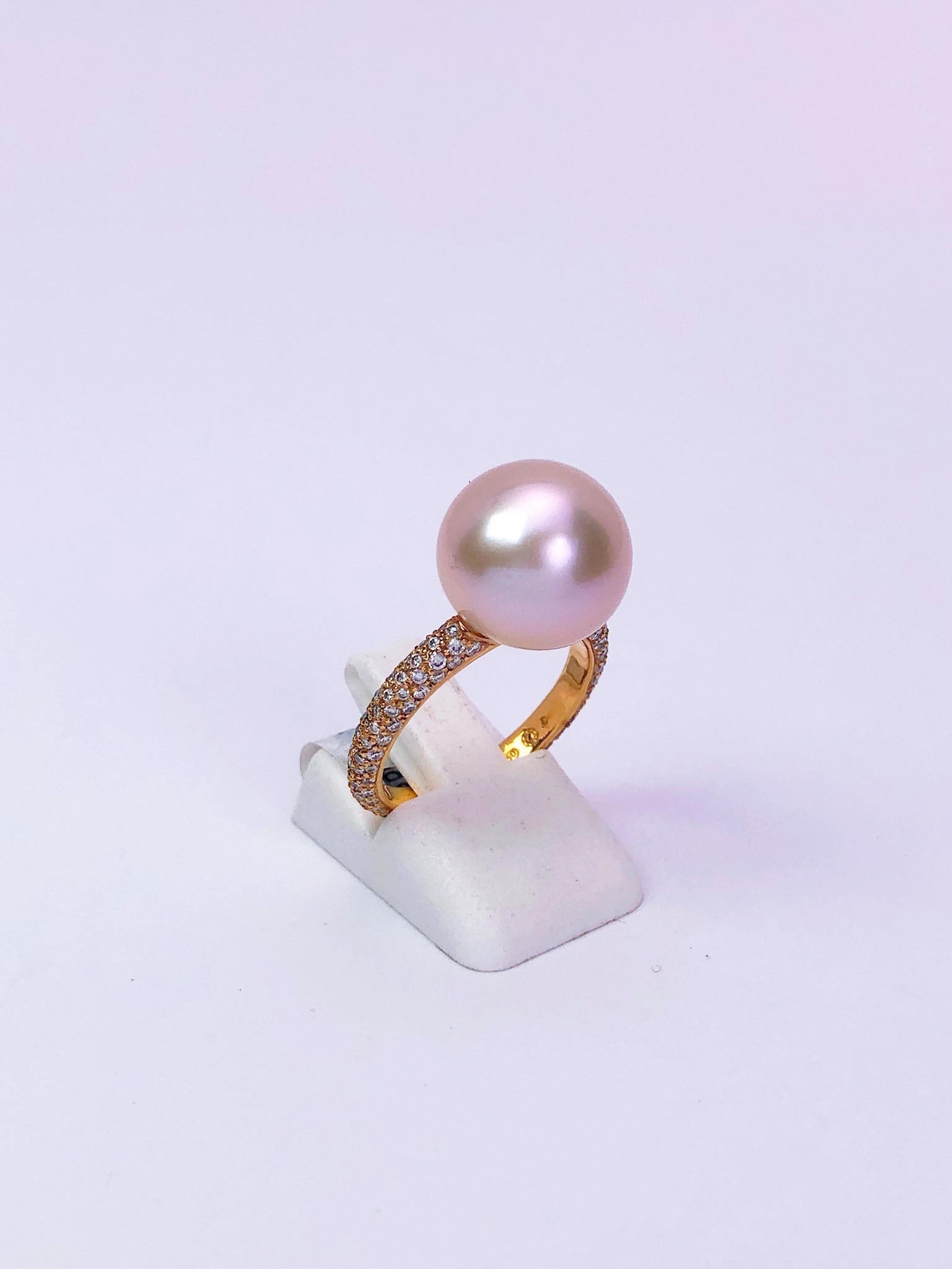 pink pearl gold ring