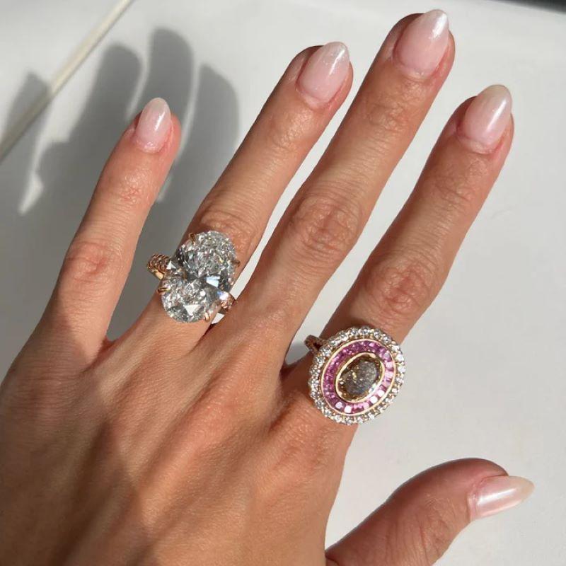 18kt Rose Gold Ring with a Center IGI Certified Fancy Brown Diamond In New Condition For Sale In New York, NY
