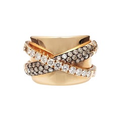18kt Rose Gold Ring with Double Band Crossover