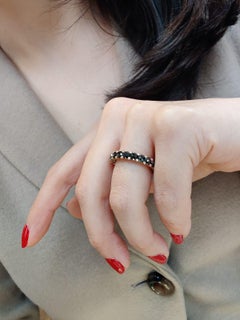 Anillo de oro rosa de 18 quilates con diamantes negros talla rosa - Reguliers Bridge