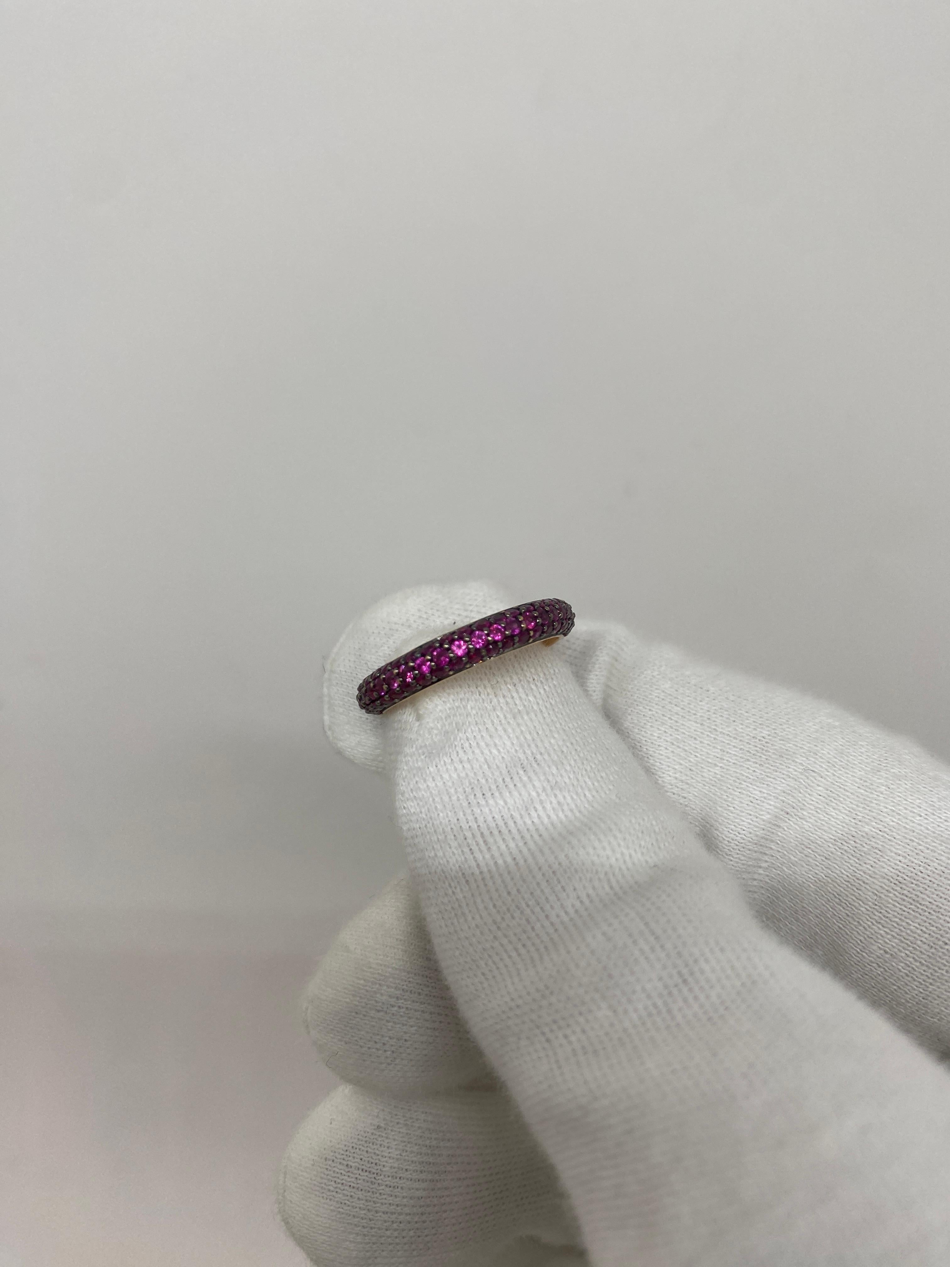 Women's 18kt Rose Gold Riviere Rubies 1.43 Ct For Sale