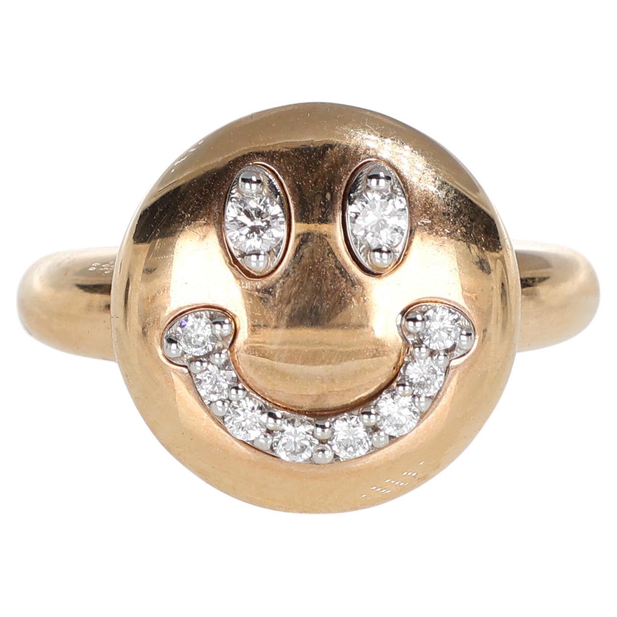 18kt Rose Gold "Smile" Ring with Diamond Pavé