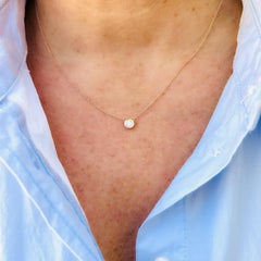 18kt Rose Gold Solitaire Diamond Necklace