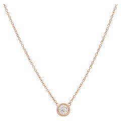 18kt Rose Gold Solitaire Diamond Necklace