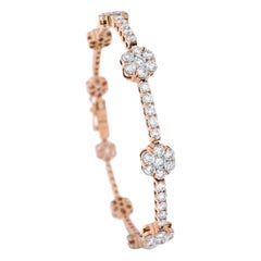 Bracelet de tennis en or rose 18kt avec 5.30 cts de diamants