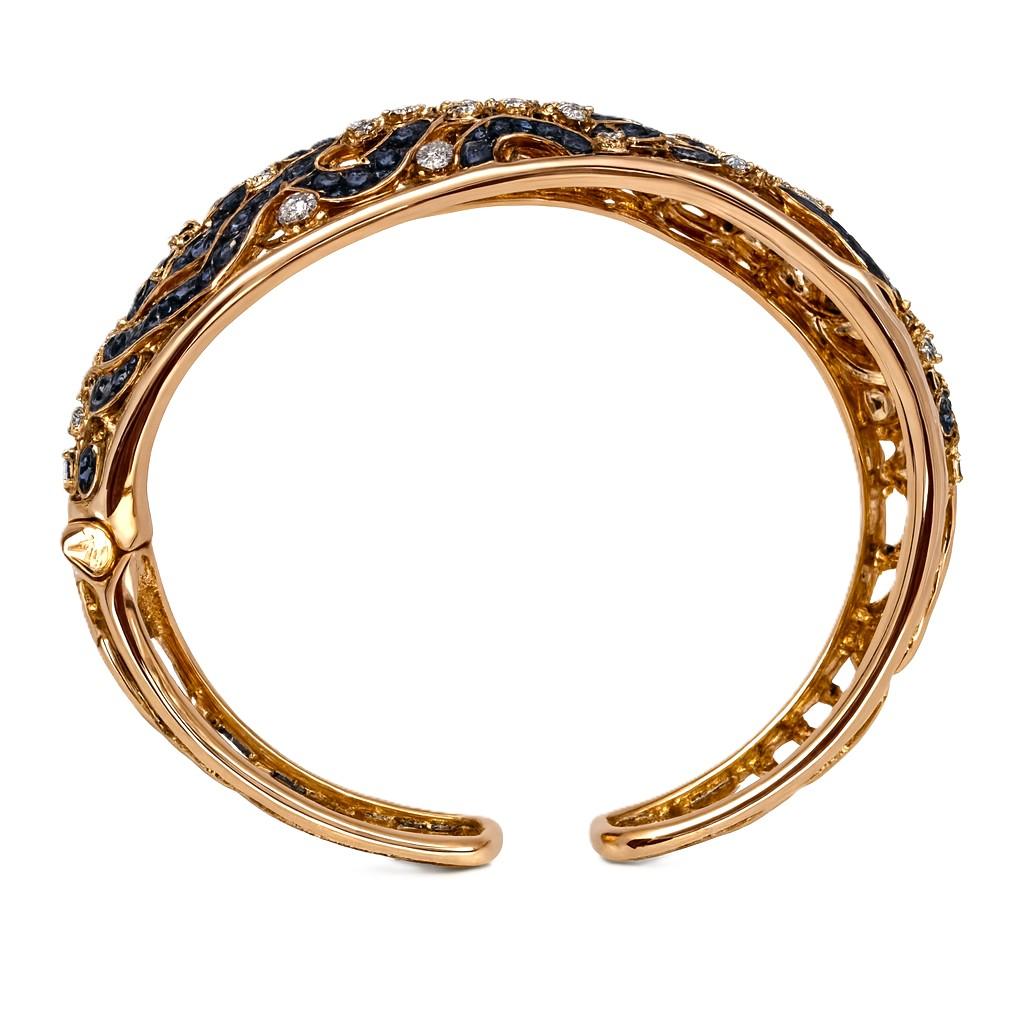 Donna Bracciale in oro rosa 18kt con diamanti bianchi e neri in vendita