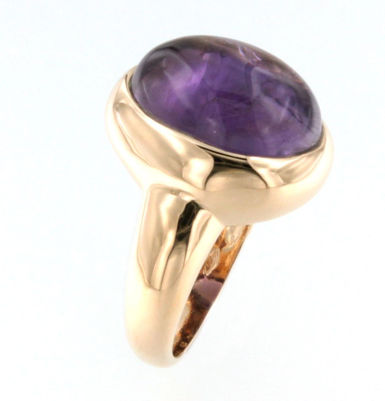 18 Karat Rose Gold with Amazing Amethyst Modern Cocktail Ring In New Condition For Sale In GALLARATE, IT
