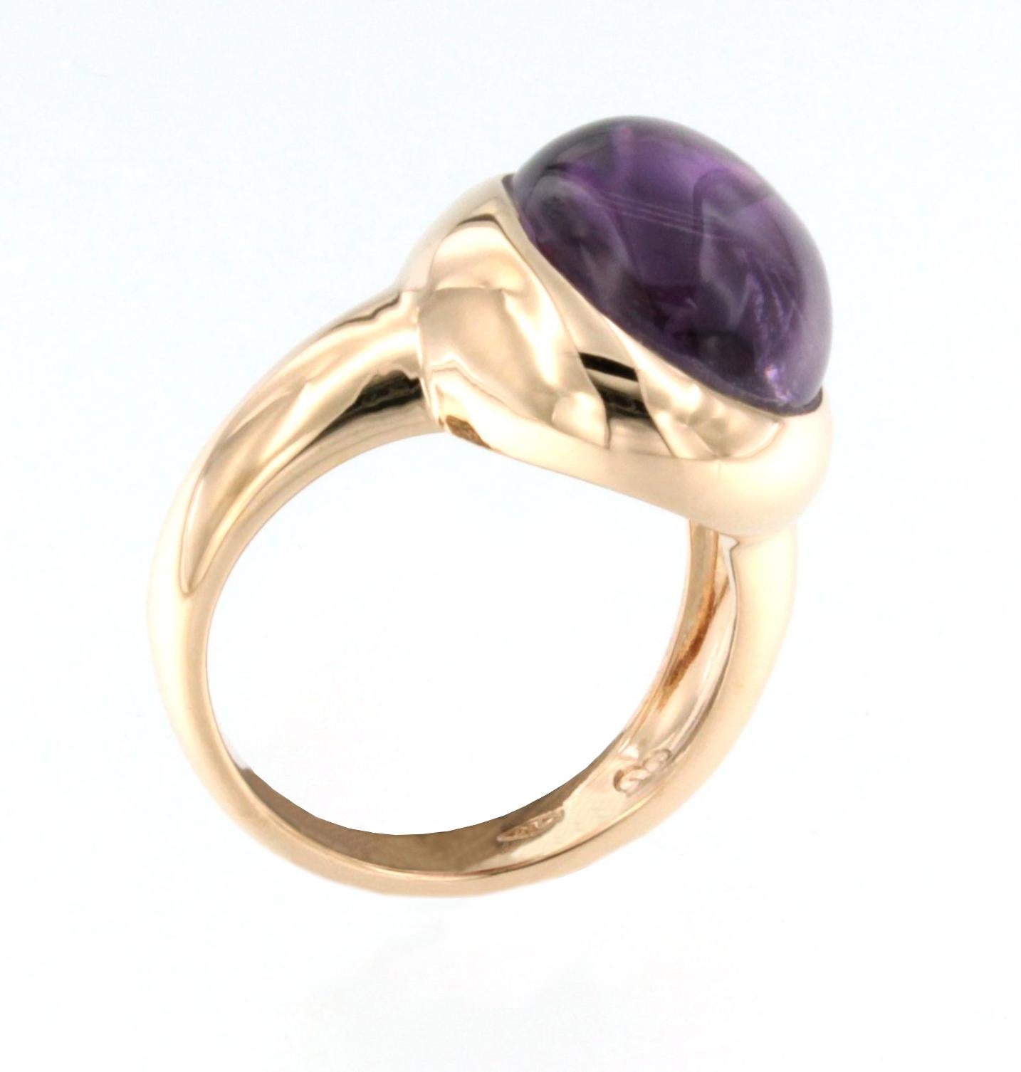 18 Karat Rose Gold with Amazing Amethyst Modern Cocktail Ring For Sale 1