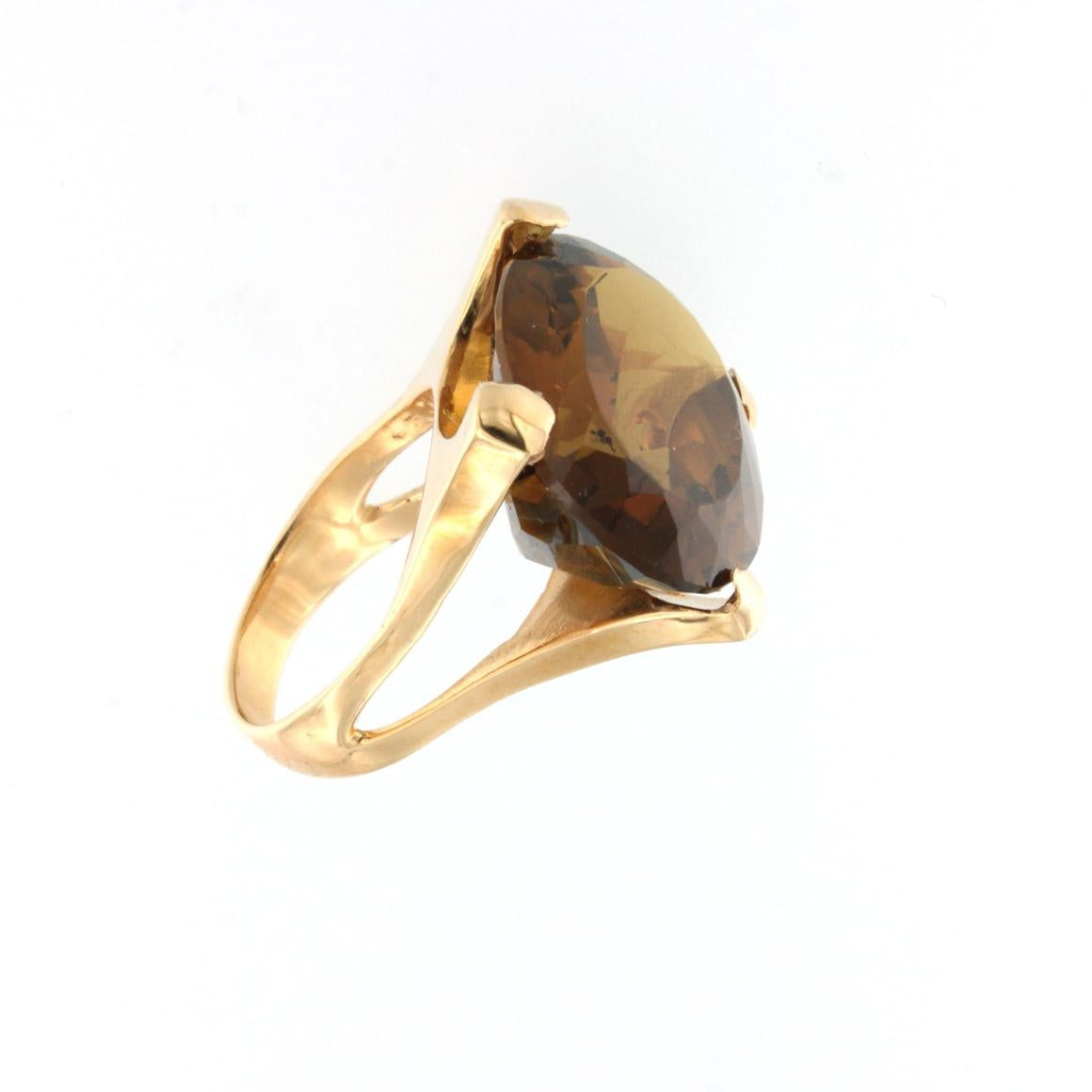 Oval Cut 18Kt Rose Gold with Citrine Whisky Ring