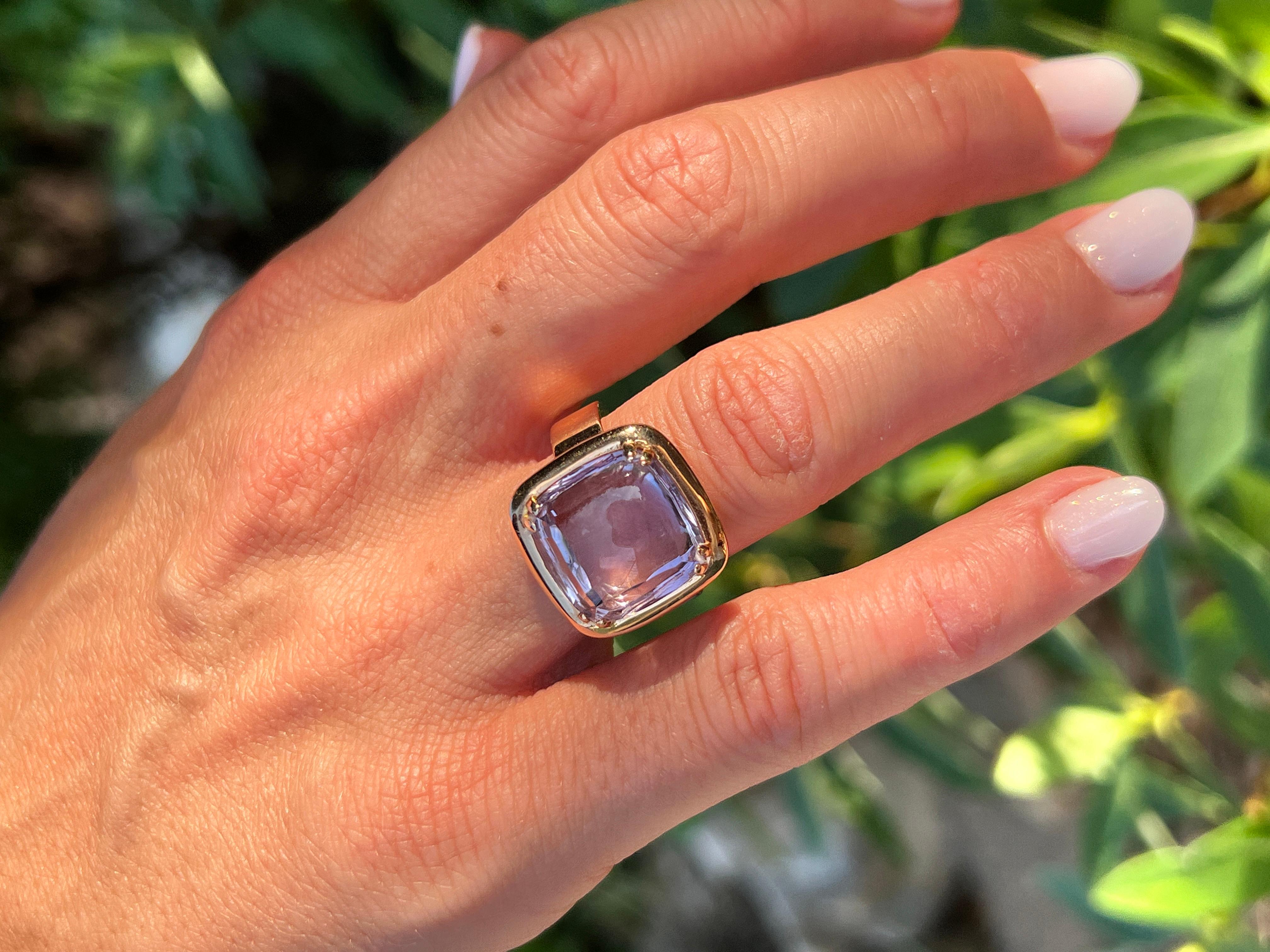 Bague de cocktail en or rose 18Kt avec améthyste léger The Modern Faschity en vente 7
