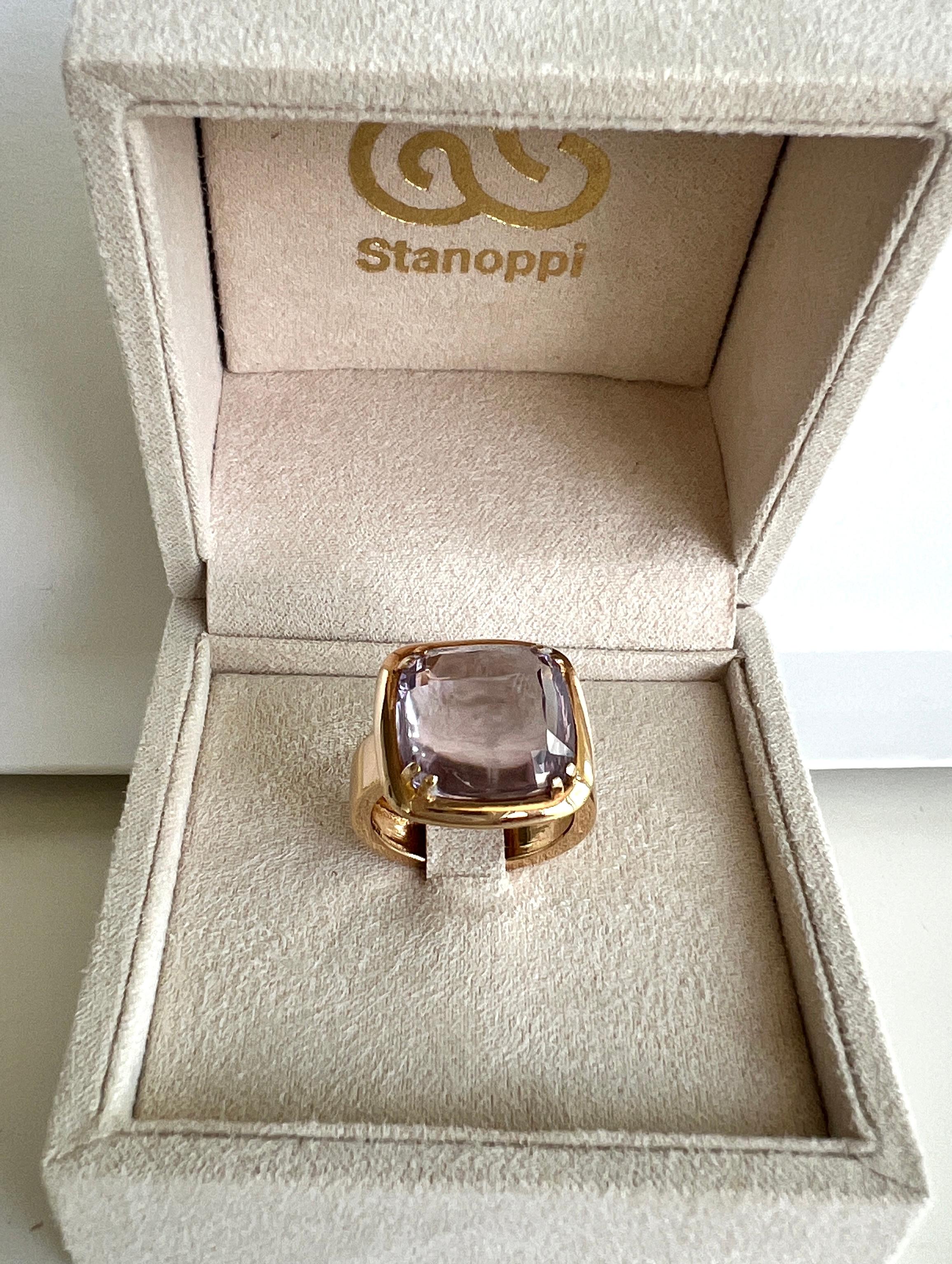 Bague de cocktail en or rose 18Kt avec améthyste léger The Modern Faschity Neuf - En vente à GALLARATE, IT