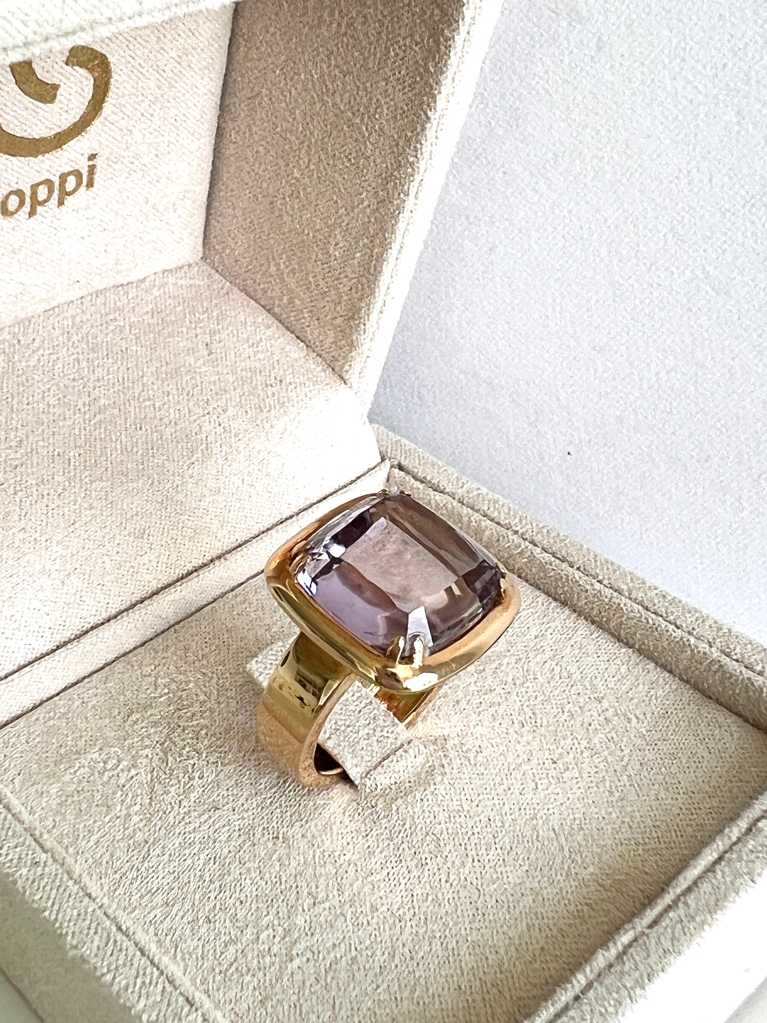 Bague de cocktail en or rose 18Kt avec améthyste léger The Modern Faschity Unisexe en vente