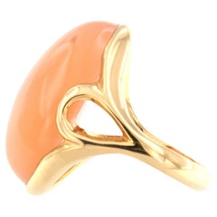18Kt Rose Gold with Moon Stone Modern Amazing Ring