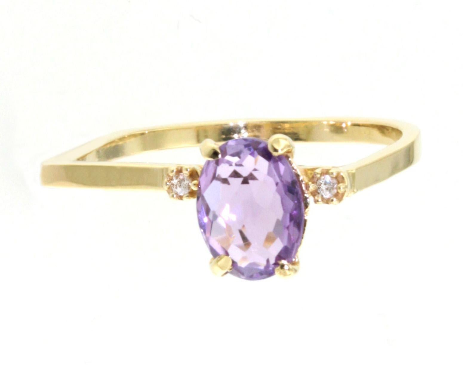 Moderno Anello in oro rosa 18Kt con pietre semipreziose naturali e zirconi a forma di cocktail in vendita